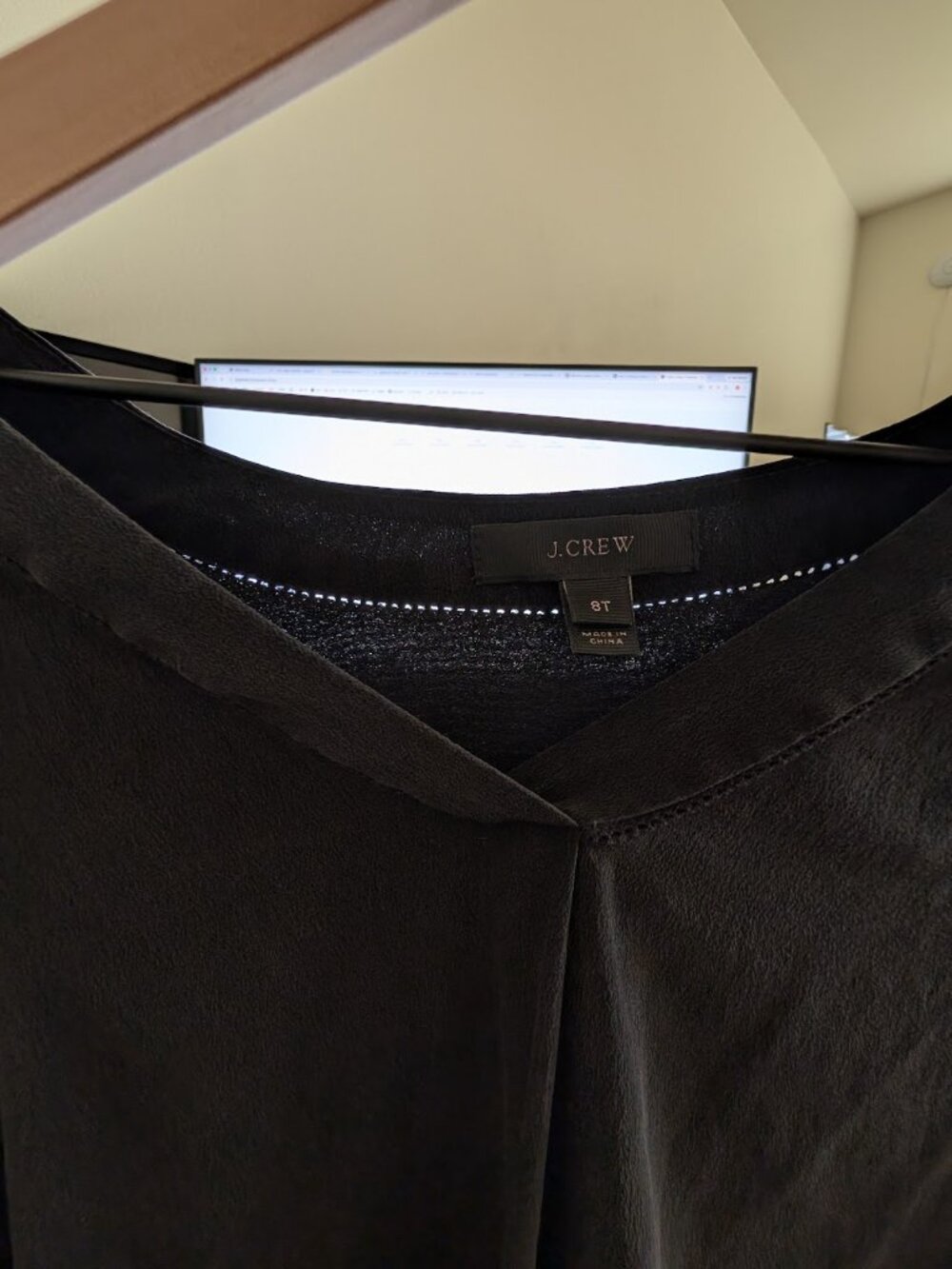 JCrew Silk high low black v-neck - Picture 6 of 6
